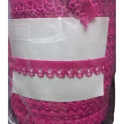 Çamaşır Lastiği Dantelli 1 Cm 75 Metre 1 Top Fuşya Çamaşır Lastiği Dantelli 1 Cm 75 Metre 1 Top Fuşya