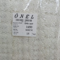 Dantel Polyester Güpür Bant Krem 15 Metre En 6 Cm On-1650-kr Dantel Polyester Güpür Bant Krem 15 Metre En 6 Cm On-1650-kr