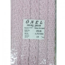 Dantel Polyester Sanal Tül Bant Açık Pembe 15 Metre En 3 Cm On-1518-ap Dantel Polyester Sanal Tül Bant Açık Pembe 15 Metre En 3 Cm On-1518-ap