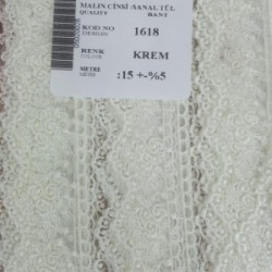 Dantel Polyester Sanal Tül Bant Krem 15 Metre En 3 Cm On-1618-kr Dantel Polyester Sanal Tül Bant Krem 15 Metre En 3 Cm On-1618-kr