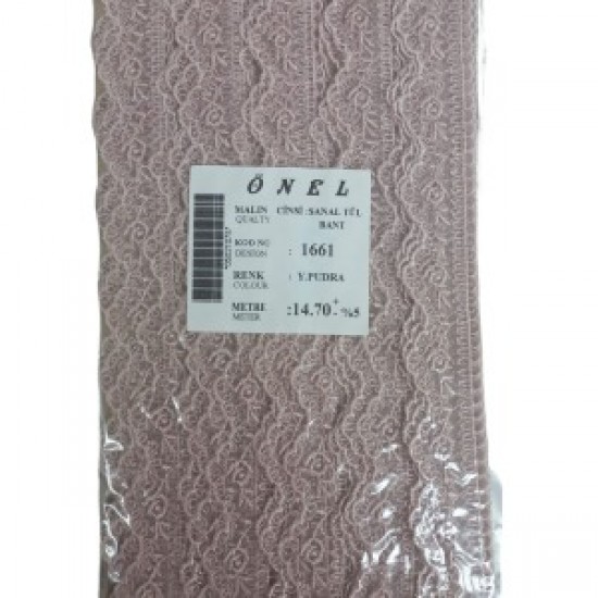Dantel Polyester Sanal Tül Bant Y.pudra 14,70 Metre En 6 Cm On-1661-pu