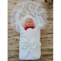 Yenidoğan Sahra My Princess Nakışlı Lüks Kundak Bebek Battaniyesi Yenidoğan Sahra My Princess Nakışlı Lüks Kundak Bebek Battaniyesi