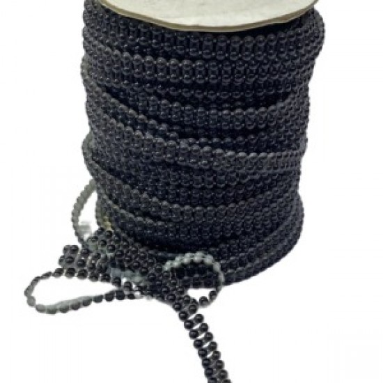 Dikilebilir Sıralı İnci En 1 Cm Siyah 1 Metre