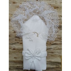 Yenidoğan Sahra Taç Lucky Baby Nakışlı Kumru Kundak Bebek Battaniyesi Yenidoğan Sahra Taç Lucky Baby Nakışlı Kumru Kundak Bebek Battaniyesi