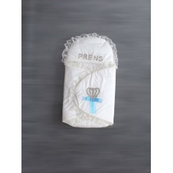 Yenidoğan Kral Taç Nakışlı Kundak Erkek Bebek Battaniyesi Yenidoğan Kral Taç Nakışlı Kundak Erkek Bebek Battaniyesi