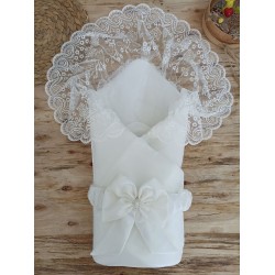 Yenidoğan Kumru İnci Fiyonk Kristal Parlak Duvaklı Kundak Bebek Battaniyesi Yenidoğan Kumru İnci Fiyonk Kristal Parlak Duvaklı Kundak Bebek Battaniyesi