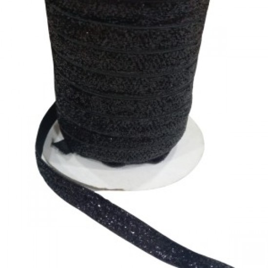 Kadife Kurdele Simli 1 Cm Siyah 2 Metre