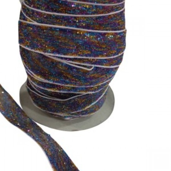 Kadife Kurdele Simli 1,5 Cm Karışık Renk 5 Metre