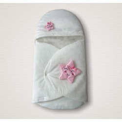 Yenidoğan Çift Yıldız Detaylı Şapkalı Duvaklı Kız Bebek Klasik Kundak Bebek Battaniyesi Yenidoğan Çift Yıldız Detaylı Şapkalı Duvaklı Kız Bebek Klasik Kundak Bebek Battaniyesi