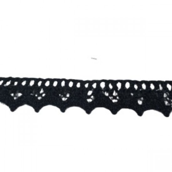 Kopanaki Dantel En 1,5 Cm Siyah 5 Metre