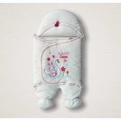 Yenidoğan Çiçekli Ördek Nakışlı Şapkalı Kız Bebek Ayaklı Kundak Bebek Battaniyesi Yenidoğan Çiçekli Ördek Nakışlı Şapkalı Kız Bebek Ayaklı Kundak Bebek Battaniyesi