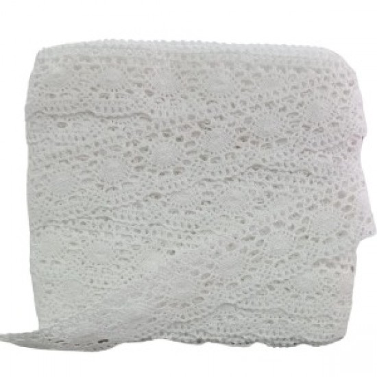 Kopanaki Dantel En 5 Cm Badem Model Beyaz 5 Metre