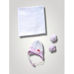 Yenidoğan Baskılı Double Face Şapka Ve Patikli 3lü Bebek Battaniye Takımı Yenidoğan Baskılı Double Face Şapka Ve Patikli 3lü Bebek Battaniye Takımı