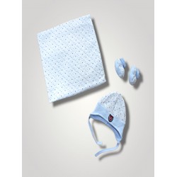 Yenidoğan Baskılı Double Face Şapka Ve Patikli 3lü Bebek Battaniye Takımı Yenidoğan Baskılı Double Face Şapka Ve Patikli 3lü Bebek Battaniye Takımı