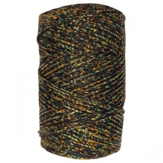 Makrome İpi 3mm  Polyester Siyah Altın Simli