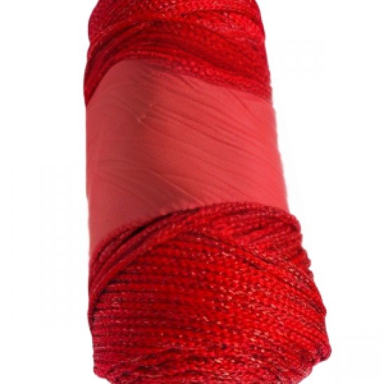 Makrome İpi 3mm Polyester Kırmızı Simli