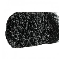 Makrome İpi 3mm Polyester Siyah Gümüş Simli Makrome İpi 3mm Polyester Siyah Gümüş Simli