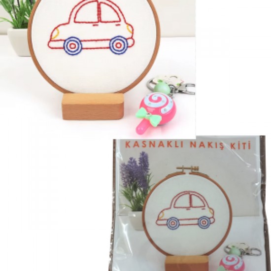Nakış Kitleri Kasnaklı 8.6 X 6 Cm Araba