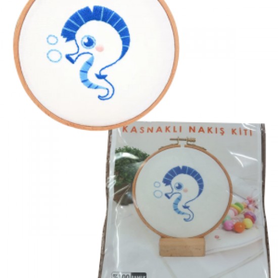 Nakış Kitleri Kasnaklı 8.6 X 6 Cm Deniz Atı