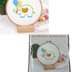 Nakış Kitleri Kasnaklı 8.6 X 6 Cm Fil Nakış Kitleri Kasnaklı 8.6 X 6 Cm Fil