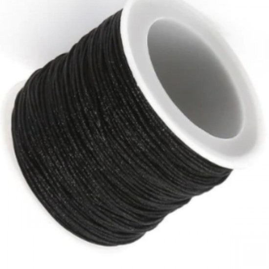 Paraşüt İpi, Bileklik-kolye Örgü İpi 1 Mm 50 Metre Siyah