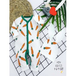 3-6-9-12 Ay Kulaklı Şapkalı Havuç Baskılı Boydan Çıtçıtlı Uzun Kollu Kız Erkek Bebek Tulumu 3-6-9-12 Ay Kulaklı Şapkalı Havuç Baskılı Boydan Çıtçıtlı Uzun Kollu Kız Erkek Bebek Tulumu