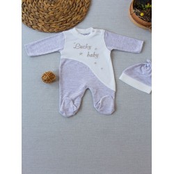 0-3 3-6 Ay Lucky Baby Nakışlı Es Çizgi Boy Şapkalı Erkek Bebek Tulumu