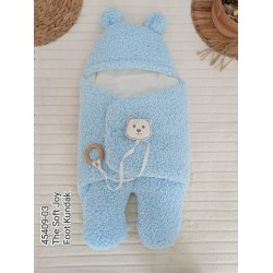 Yenidoğan Kulaklı Şapkalı Açılır Kucaklı Cırt Kapamalı Ayaklı Bebek Battaniyesi Kundak Yenidoğan Kulaklı Şapkalı Açılır Kucaklı Cırt Kapamalı Ayaklı Bebek Battaniyesi Kundak