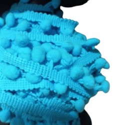 Sıralı Ponpon 1 Metre Bebe Mavisi Sıralı Ponpon 1 Metre Bebe Mavisi