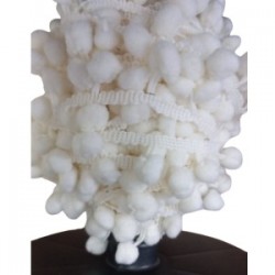 Sıralı Ponpon 1 Metre Krem Sıralı Ponpon 1 Metre Krem