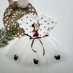 2-3-4 Yaş Puantiyeli Mickey Baskılı Kurdela Kuşaklı Astarlı Kız Bebek Tütü Elbisesi 2-3-4 Yaş Puantiyeli Mickey Baskılı Kurdela Kuşaklı Astarlı Kız Bebek Tütü Elbisesi