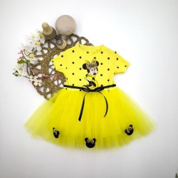 2-3-4 Yaş Puantiyeli Mickey Baskılı Kurdela Kuşaklı Astarlı Kız Bebek Tütü Elbisesi 2-3-4 Yaş Puantiyeli Mickey Baskılı Kurdela Kuşaklı Astarlı Kız Bebek Tütü Elbisesi