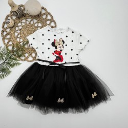 2-3-4 Yaş Puantiyeli Mickey Baskılı Kurdela Kuşaklı Astarlı Kız Bebek Tütü Elbisesi 2-3-4 Yaş Puantiyeli Mickey Baskılı Kurdela Kuşaklı Astarlı Kız Bebek Tütü Elbisesi