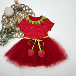 1-2-3 Yaş Çilek Bebekler Baskılı Çilek Kuşaklı Astarlı Kız Bebek Tütü Elbise 1-2-3 Yaş Çilek Bebekler Baskılı Çilek Kuşaklı Astarlı Kız Bebek Tütü Elbise