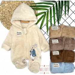 3-6-9-12 Ay Rabbit Tavşan Nakışlı Fermuar Kapamalı Patikli Tüylü Erkek Bebek Tulumu 3-6-9-12 Ay Rabbit Tavşan Nakışlı Fermuar Kapamalı Patikli Tüylü Erkek Bebek Tulumu