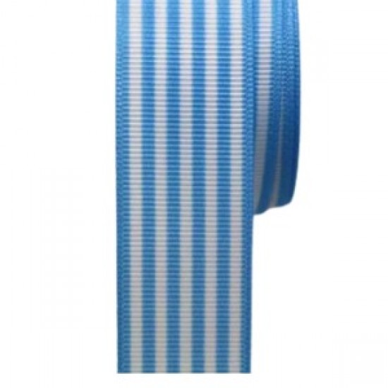 Tafta Çizgi Desen Kurdele 25 Mm Mavi 10 Metre