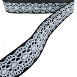 Tafta Dantel Görünümlü Kurdele Siyah 25 Mm 1 Metre Tafta Dantel Görünümlü Kurdele Siyah 25 Mm 1 Metre