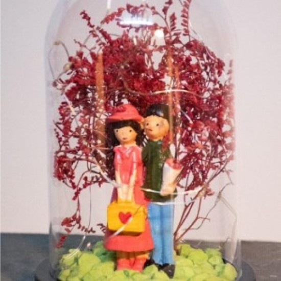 Teraryum Fanus Işıklı Sevgiliye Hediye Sevgili Temalı