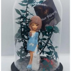 Teraryum Fanus Doğum Günün Kutlu Olsun Yazılı Çantalı Kadın Temalı Teraryum Fanus Doğum Günün Kutlu Olsun Yazılı Çantalı Kadın Temalı