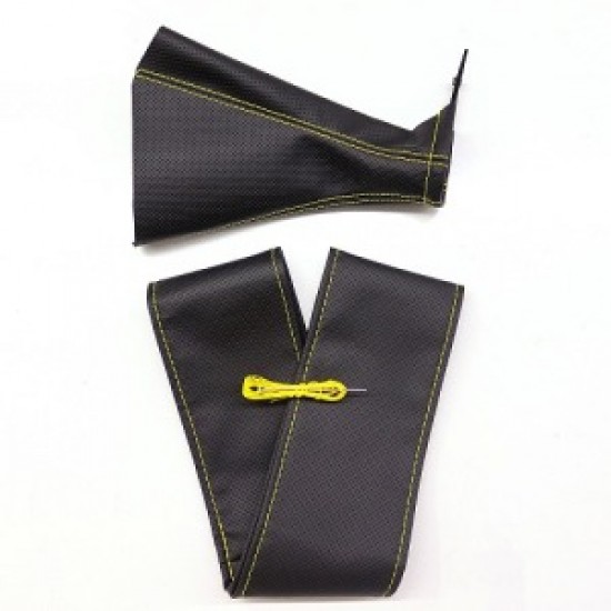 Tüm Araçlara Uyumlu Direksiyon Kılıfı Ve Vites Körüğü Siyah Vinil Sarı