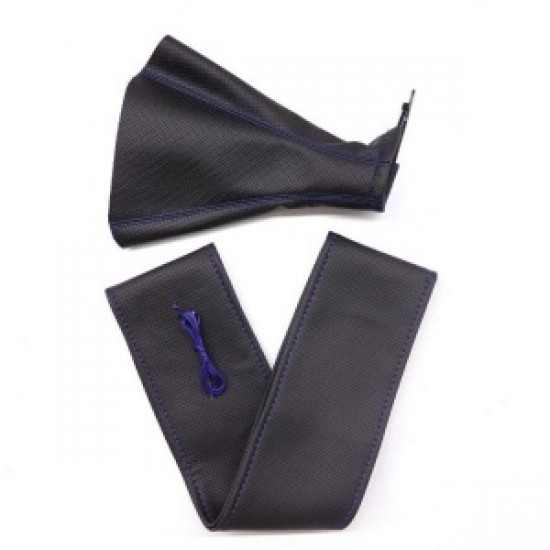 Tüm Araçlara Uyumlu Direksiyon Kılıfı Ve Vites Körüğü Siyah Vinil Mavi