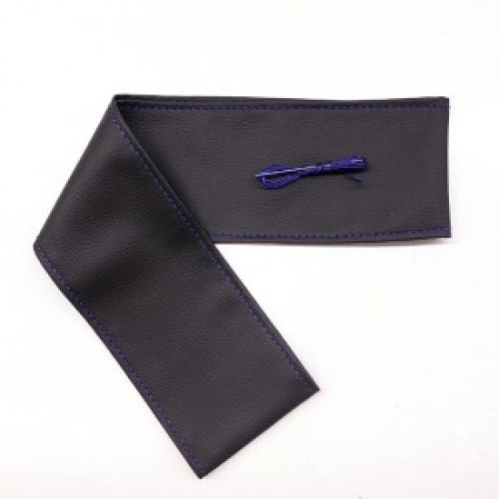 Tüm Araçlara Uyumlu Deri Direksiyon Kılıfı, Dikmeli Mavi Dikişli