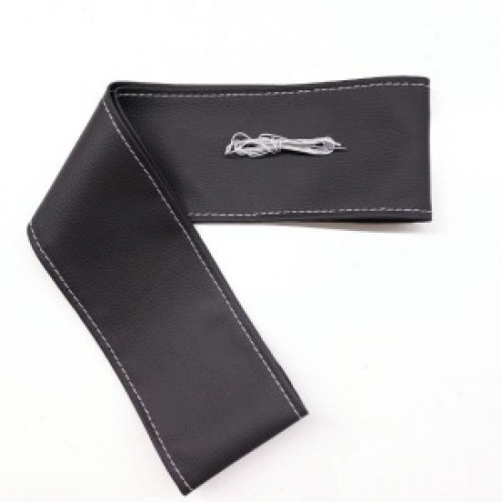 Tüm Araçlara Uyumlu Deri Direksiyon Kılıfı, Dikmeli Gri Dikişli