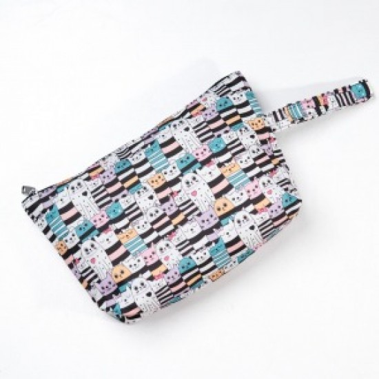 Makyaj Çantası Ve Çok Amaçlı El Çantası Kedi Desenli