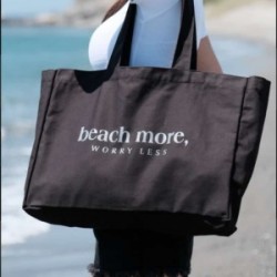 Kanvas Plaj Çanta & Tote Omuz Çanta Siyah Kanvas Plaj Çanta & Tote Omuz Çanta Siyah
