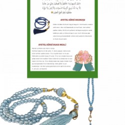 Namaz Tesbihi Vavlı 99lu Cam İncili Ayet-el Kürsi Dua Kartı İle Mavi Renk Hediyelik Namaz Tesbihi Vavlı 99lu Cam İncili Ayet-el Kürsi Dua Kartı İle Mavi Renk Hediyelik