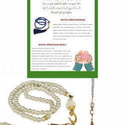 Namaz Tesbihi Vavlı 99lu Cam İncili Ayet-el Kürsi Dua Kartı İle Krem Renk Hediyelik Namaz Tesbihi Vavlı 99lu Cam İncili Ayet-el Kürsi Dua Kartı İle Krem Renk Hediyelik