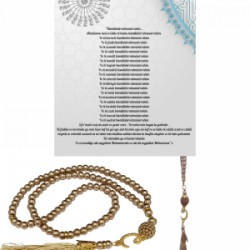 Namaz Tesbihi Vavlı 99lu Cam İncili 35 Besmele-i Şerif Dua Kartı İle Süt Kahve Renk Hediyelik Namaz Tesbihi Vavlı 99lu Cam İncili 35 Besmele-i Şerif Dua Kartı İle Süt Kahve Renk Hediyelik