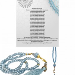 Namaz Tesbihi Vavlı 99lu Cam İncili 35 Besmele-i Şerif Dua Kartı İle Mavi Renk Hediyelik Namaz Tesbihi Vavlı 99lu Cam İncili 35 Besmele-i Şerif Dua Kartı İle Mavi Renk Hediyelik