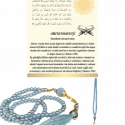 Namaz Tesbihi Vavlı 99lu Cam İncili Amenerrasulü Dua Kartı İle Mavi Renk Hediyelik Namaz Tesbihi Vavlı 99lu Cam İncili Amenerrasulü Dua Kartı İle Mavi Renk Hediyelik